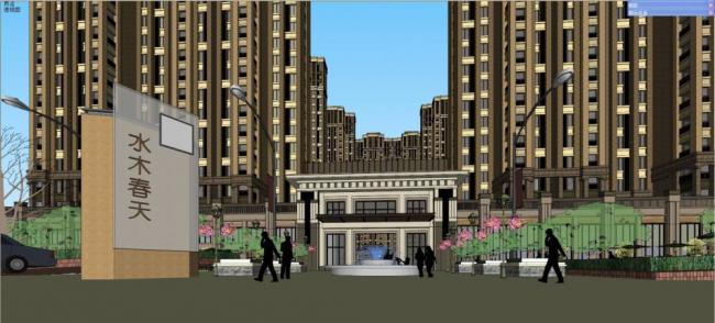 SketchUp Residential Models: High-Rise Apartments, Neoclassical Communities, and Ground-Floor Commercial Spaces by Jane Eu