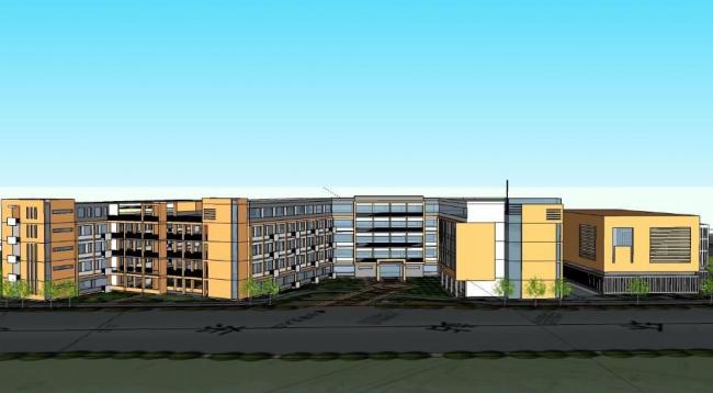 Modern Multi-Story School Buildings | Primary and Secondary Educational Facilities in SketchUp