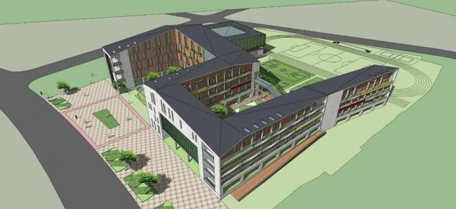 SketchUp School Model: Multi-Story Educational Buildings for Primary and Secondary Schools in Modern Chinese Style