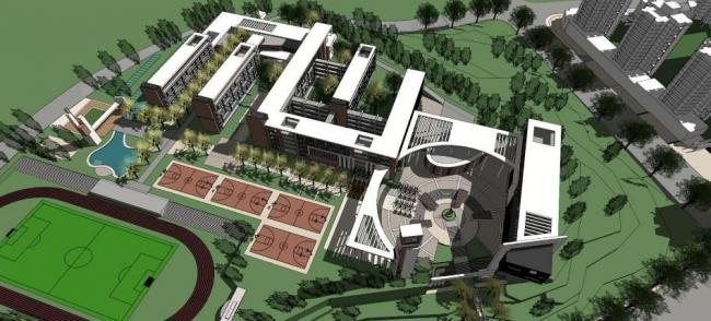 Modern Multi-Story Primary and Secondary School Buildings | SketchUp Educational Models