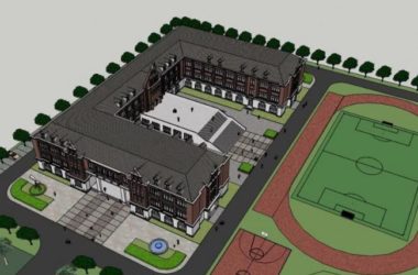 SketchUp School Model: Multi-Story Primary and Secondary Teaching Building in British Classical Style-BIM WORLD