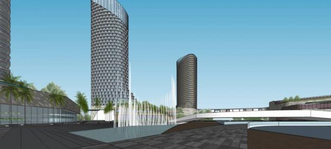 SketchUp Model of Zhangcun, Qingdao: Modern Super High-Rise Commercial and Office Complex