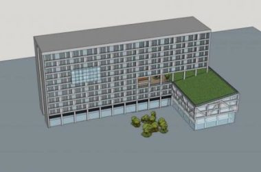 Modern Small High-Rise Office Building Model in SketchUp-BIM WORLD