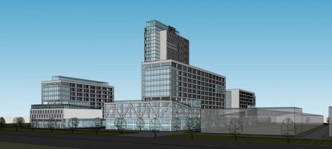 Sketchu Industrial Building at Yantai Oriental Electronics Park: Modern Multi-Story Mixed-Use Office and Industrial Architecture