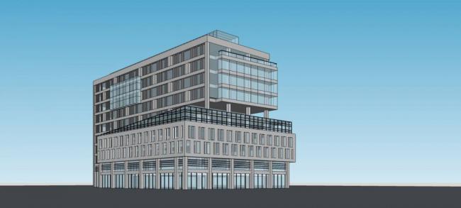 Modern Multi-Story Office Building Model in SketchUp