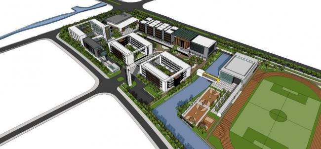 Ningbo Jiangbei Cicheng Middle School: Modern Multi-Story Educational Building Model in SketchUp
