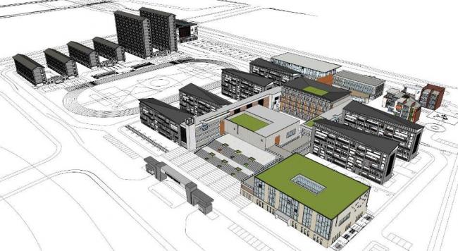 Multi-Story Primary and Secondary School Design | Educational Architecture in New Chinese Style with SketchUp Model