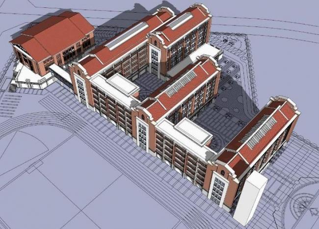 SketchUp School Model | Multi-Story Classical Primary and Secondary School Building for Education