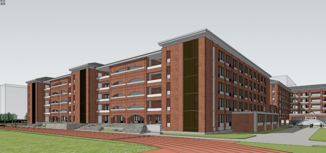 Modern Multi-Story High School Design | Educational Architecture in SketchUp