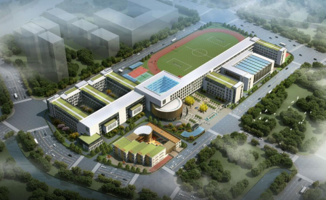Modern Multi-Story Primary and Secondary School Design in SketchUp