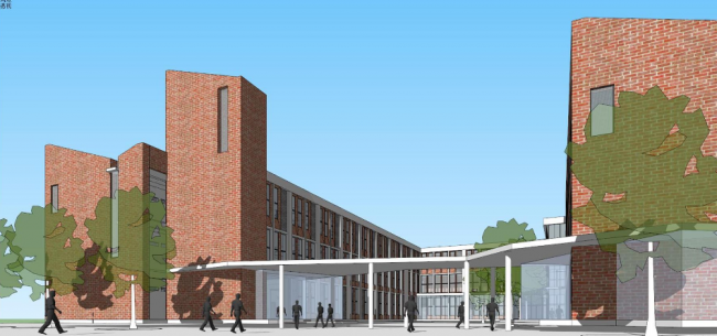Modern Multi-Story Primary and Secondary School Design | SketchUp Educational Architecture Model