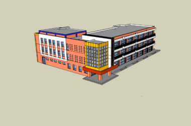 Modern Multi-Story Kindergarten School Model | Educational Architecture in SketchUp-BIM WORLD