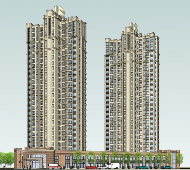 Modern High-Rise Residential Building with Ground-Floor Commercial Space | SketchUp Model