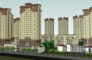 SketchUp Residential Model: High-Rise Complex Design Featuring Neoclassical and Modern Architecture-BIM WORLD