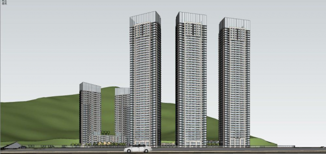 SketchUp Model of a Modern Super High-Rise Commercial and Office Complex