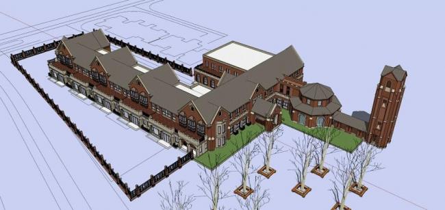 Multi-Story Kindergarten School Model in British Classical Style | SketchUp Educational Architecture
