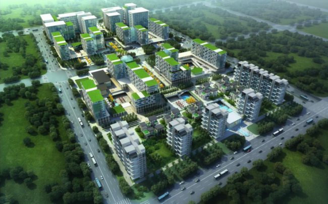SketchUp Model of Shanghai Hongqiao Vanke: Modern Multi-Story Mixed-Use Residential Community
