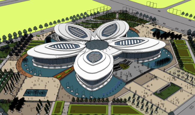 Modern Multi-Story Dangshan County Cultural Activity Center | SketchUp Architectural Model
