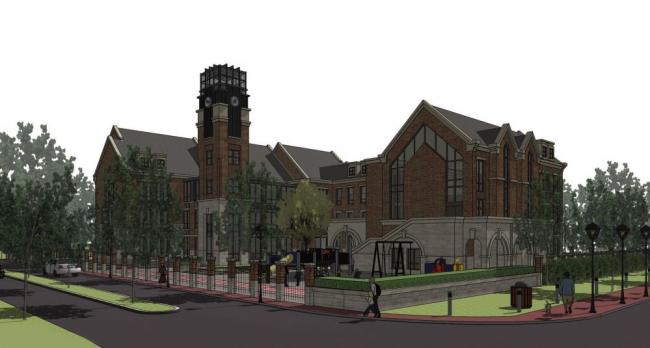 Multi-Story Kindergarten School Model in British Classical Style | SketchUp Educational Architecture