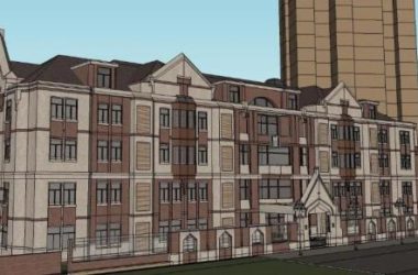 Multi-Story Classical Style Kindergarten School Model in SketchUp-BIM WORLD