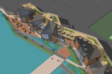 SketchUp Business Model: Multi-Story Commercial Bar Street in Modern Chinese Style-BIM WORLD