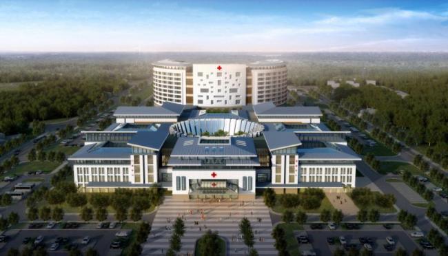 Modern Multi-Story Hybrid Hospital Model in SketchUp