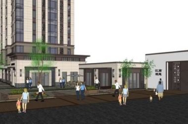 SketchUp Residential Design: European-Style High-Rise with Ground Floor and Street-Level Commercial Spaces-BIM WORLD