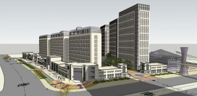 Modern High-Rise Residential Building with Ground Floor Commercial Space | SketchUp Model
