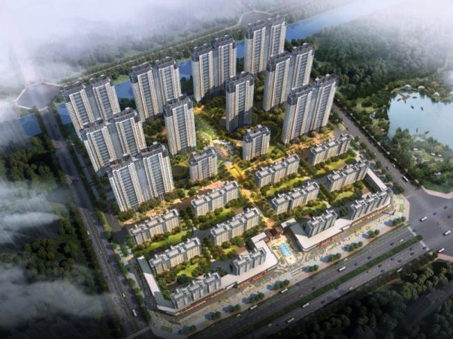 Modern High-Rise Residential Community with Ground Floor Commercial Spaces in SketchUp