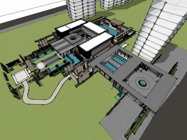 Modern Multi-Story Office Building Model in SketchUp