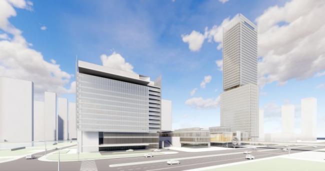 SketchUp Complex Model: Modern High-Rise Commercial Building