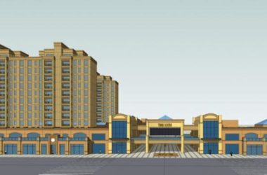 SketchUp Business Model: Multi-Story Commercial Pedestrian Street with High-Rise European Classical Residential Buildings-BIM WORLD
