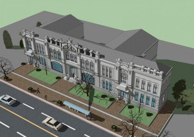 European Classical Multi-Story Kindergarten and Primary School Model in SketchUp