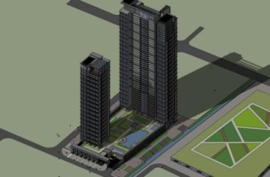 Modern Super High-Rise Residential Building | SketchUp Architectural Model-BIM WORLD