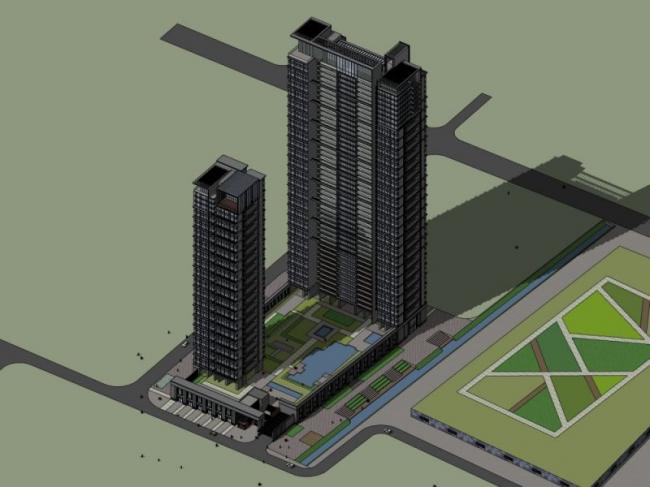 Modern Super High-Rise Residential Building | SketchUp Architectural Model