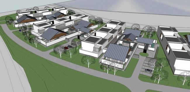 SketchUp Multi-Story Chinese-Style Residential Courtyard Model