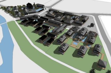 SketchUp Model: Multi-Story Antique Hot Spring Club Hotel in Modern Chinese Style-BIM WORLD