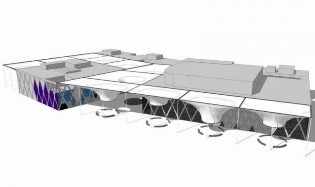 SketchUp Cultural Model: Modern Multi-Story Art Exhibition Center