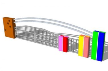 SketchUp Material Guide: Components for Kindergarten Entrance Gate Design-BIM WORLD