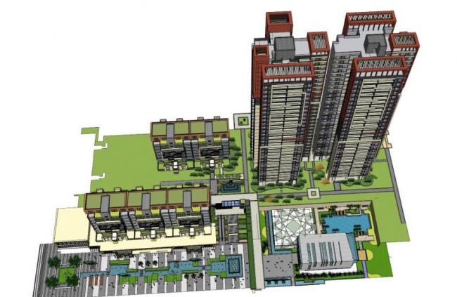 SketchUp Models for Modern High-Rise Residential Communities and Buildings
