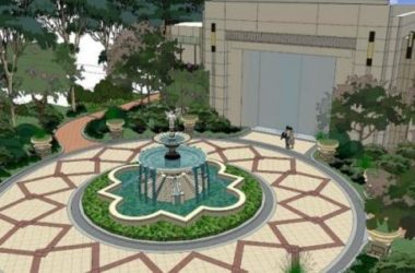Classical Style Circular Square Landscape Model in SketchUp-BIM WORLD