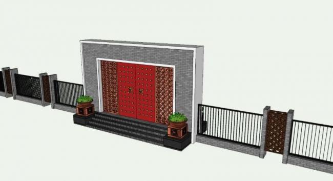 SketchUp Materials for Chinese-Style Landscape Walls, Gates, and Architectural Elements