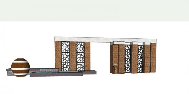 SketchUp Material Models: Chinese-Style Landscape Walls, Gates, Pools, and Components