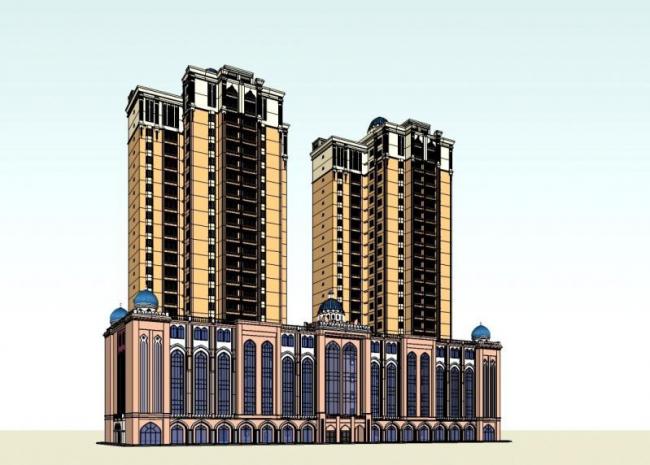 SketchUp Residential Models: High-Rise and Classical Style Buildings
