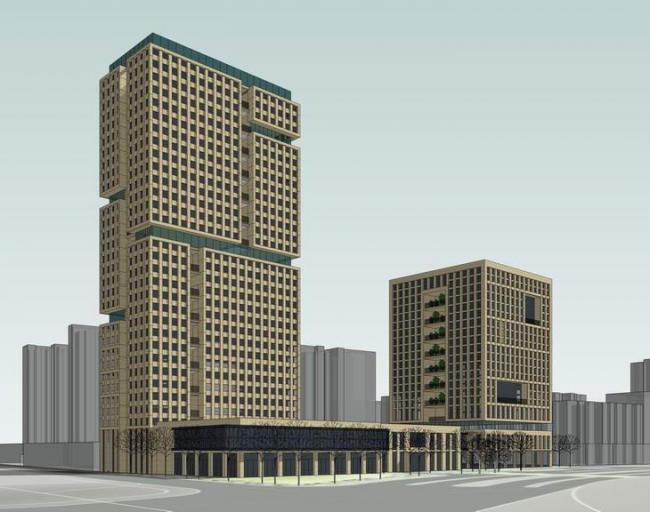 Modern Multi-Story High-Rise Office Building | SketchUp Model