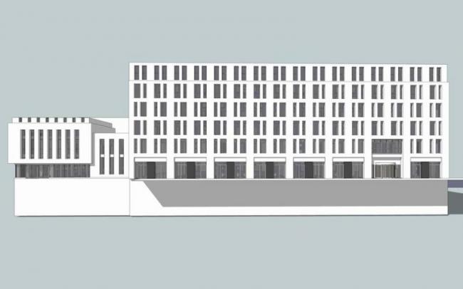Modern Multi-Story Office Building Model in SketchUp
