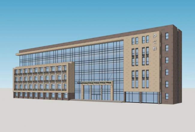 Modern Multi-Story Office Building Model in SketchUp