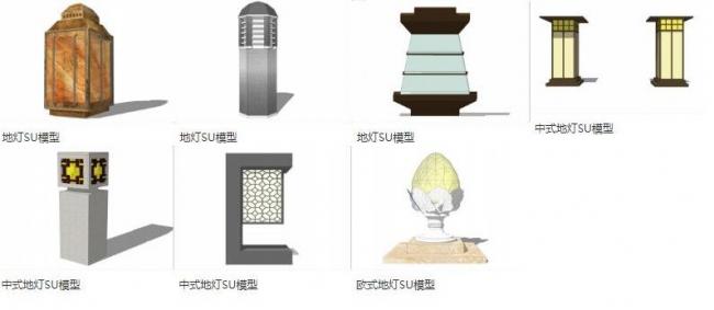 SketchUp Material Models: Landscape and Floor Lighting Components
