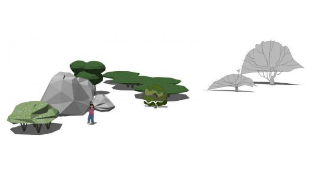 SketchUp Materials: 2D Watercolor Trees, Hand-Drawn Plants, and Landscape Components