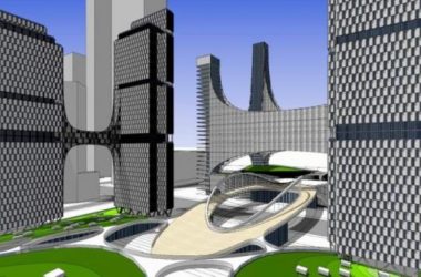 SketchUp Office Model | Modern Super High-Rise Office Buildings and Apartments-BIM WORLD